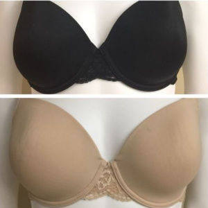 Wacoal Bras 32D 2 Pack Nude Black T-Shirt Seamless